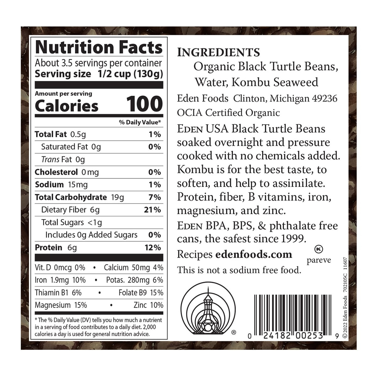 Black Beans, organic, 15 oz