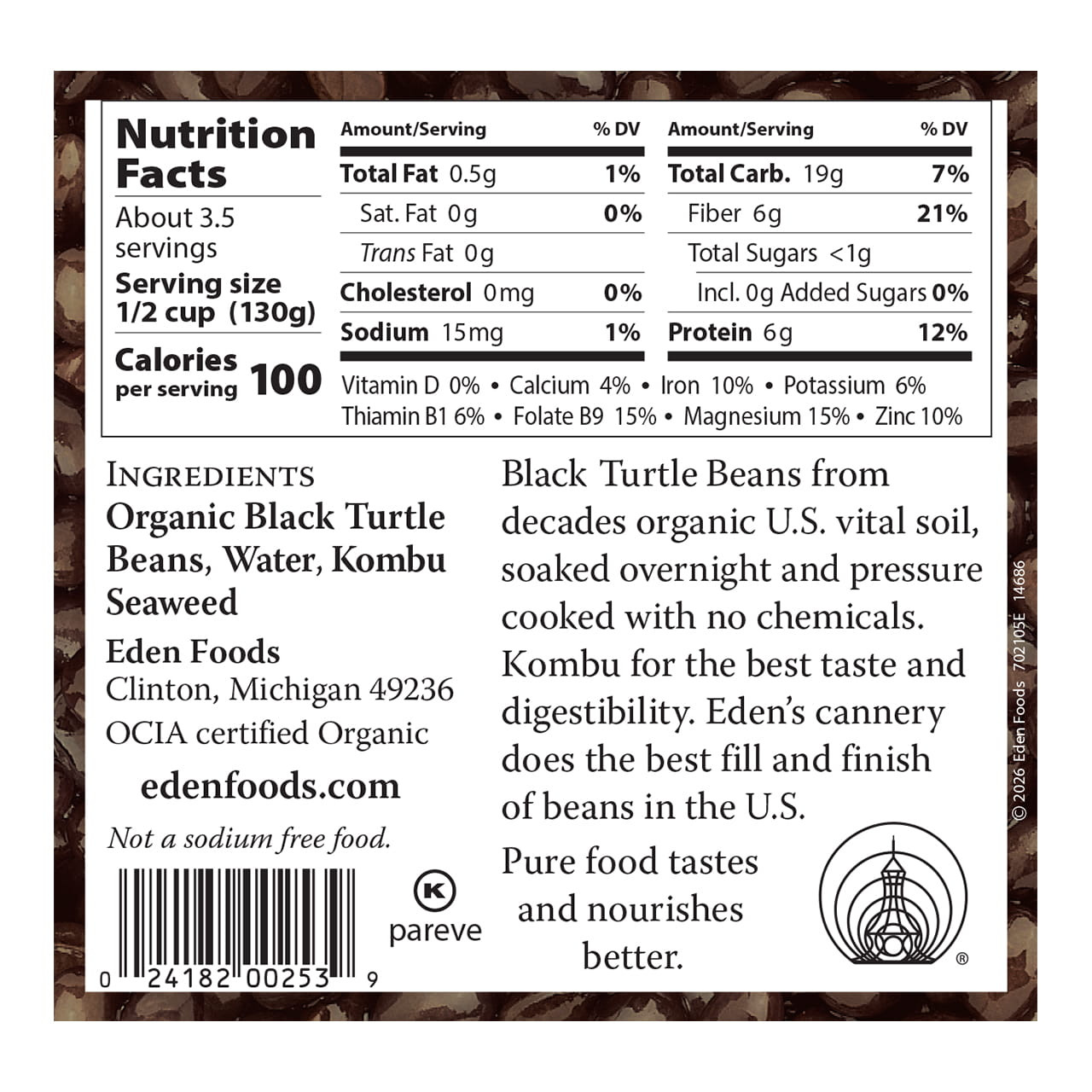 Black Beans organic, 15 oz