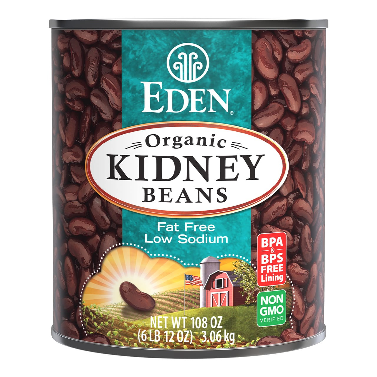 Kidney Beans (dark red), organic, 108 oz Kidney Beans (dark red), organic, 108 oz