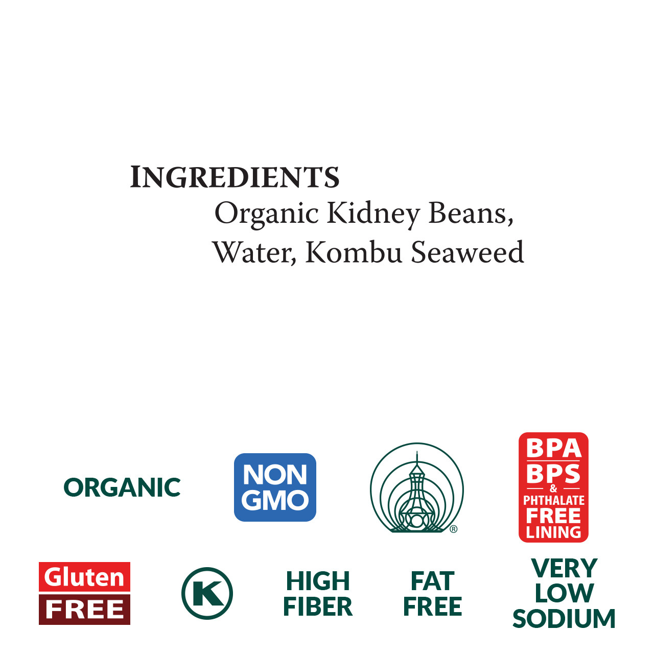 Kidney (dark red) Beans organic, 15 oz