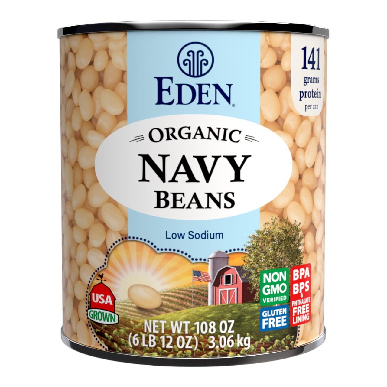 Navy Beans organic, 108 oz