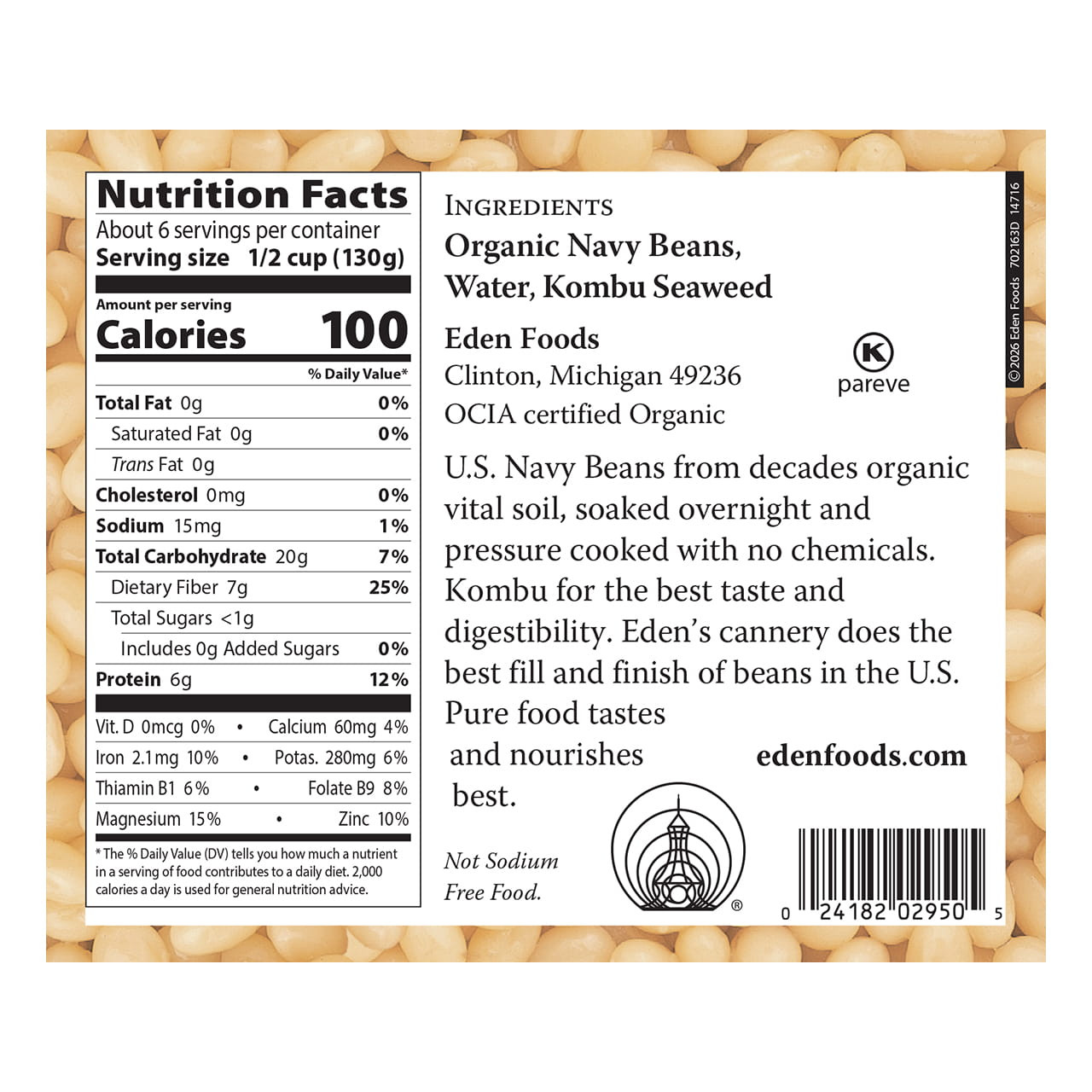 Navy Beans organic, 29 oz