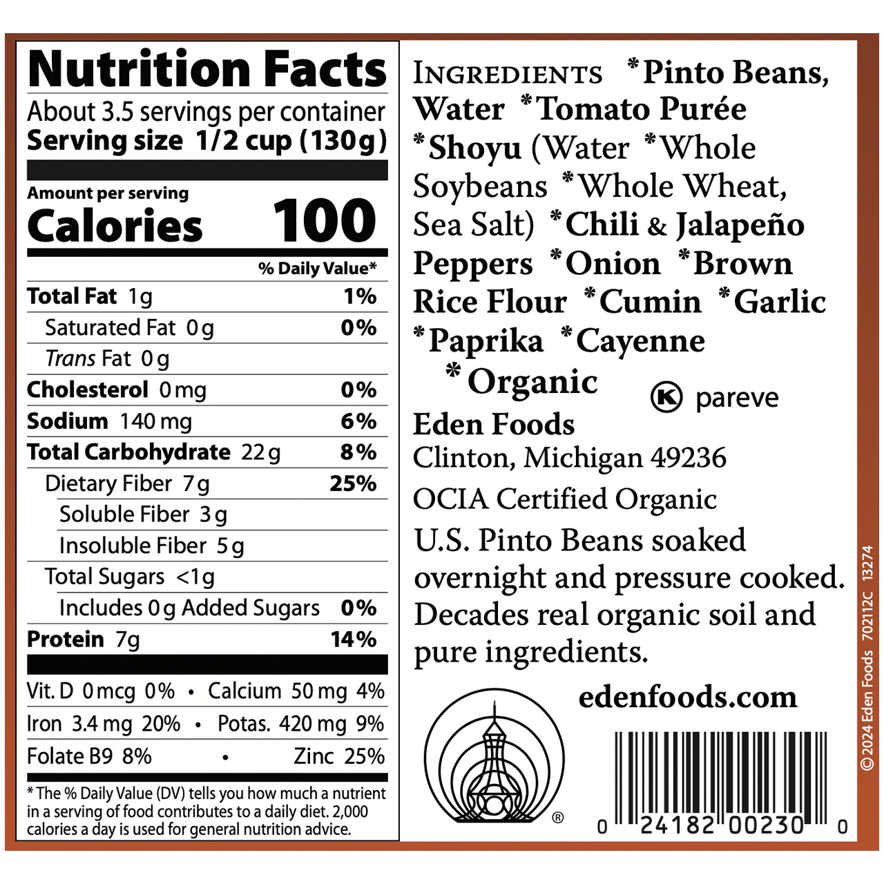 Spicy Pinto Beans, organic Spicy Pinto Beans, organic