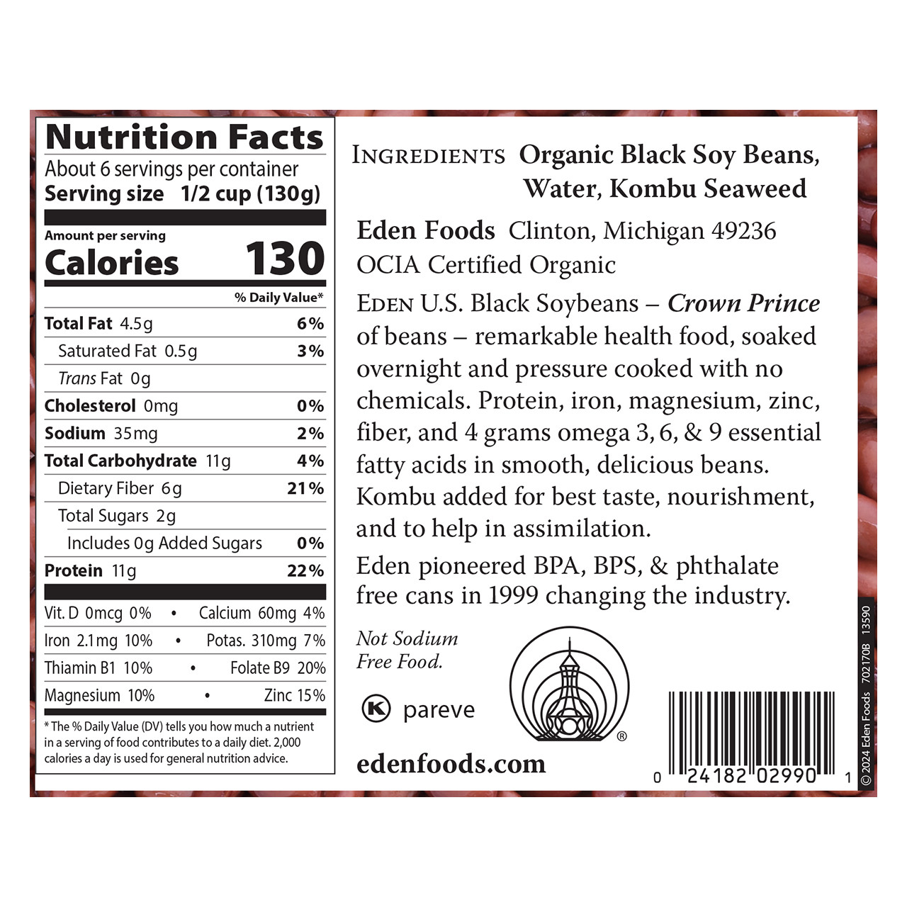 Black Soybeans, organic, 29 oz Black Soybeans, organic, 29 oz