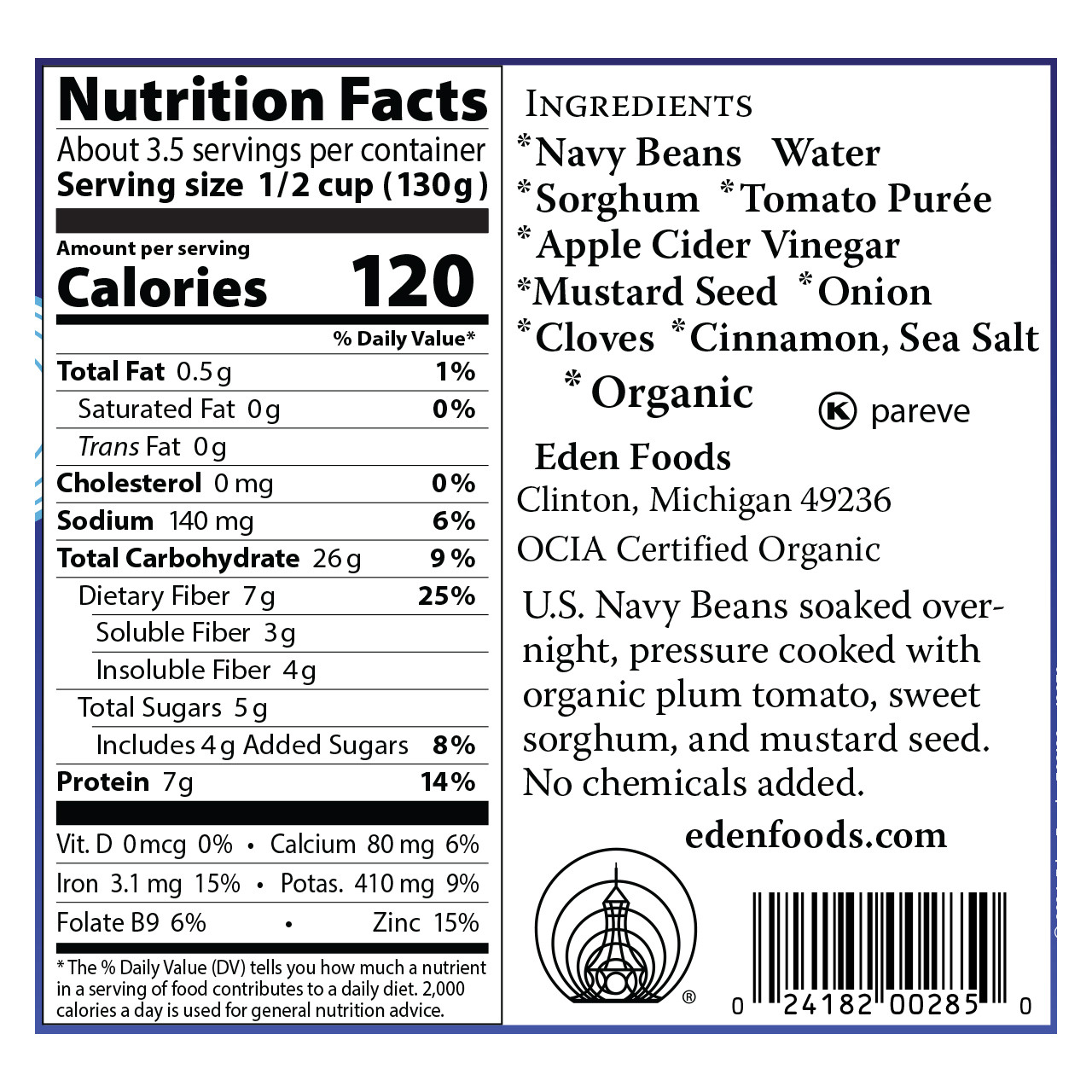 Baked Beans with Sorghum & Mustard, organic