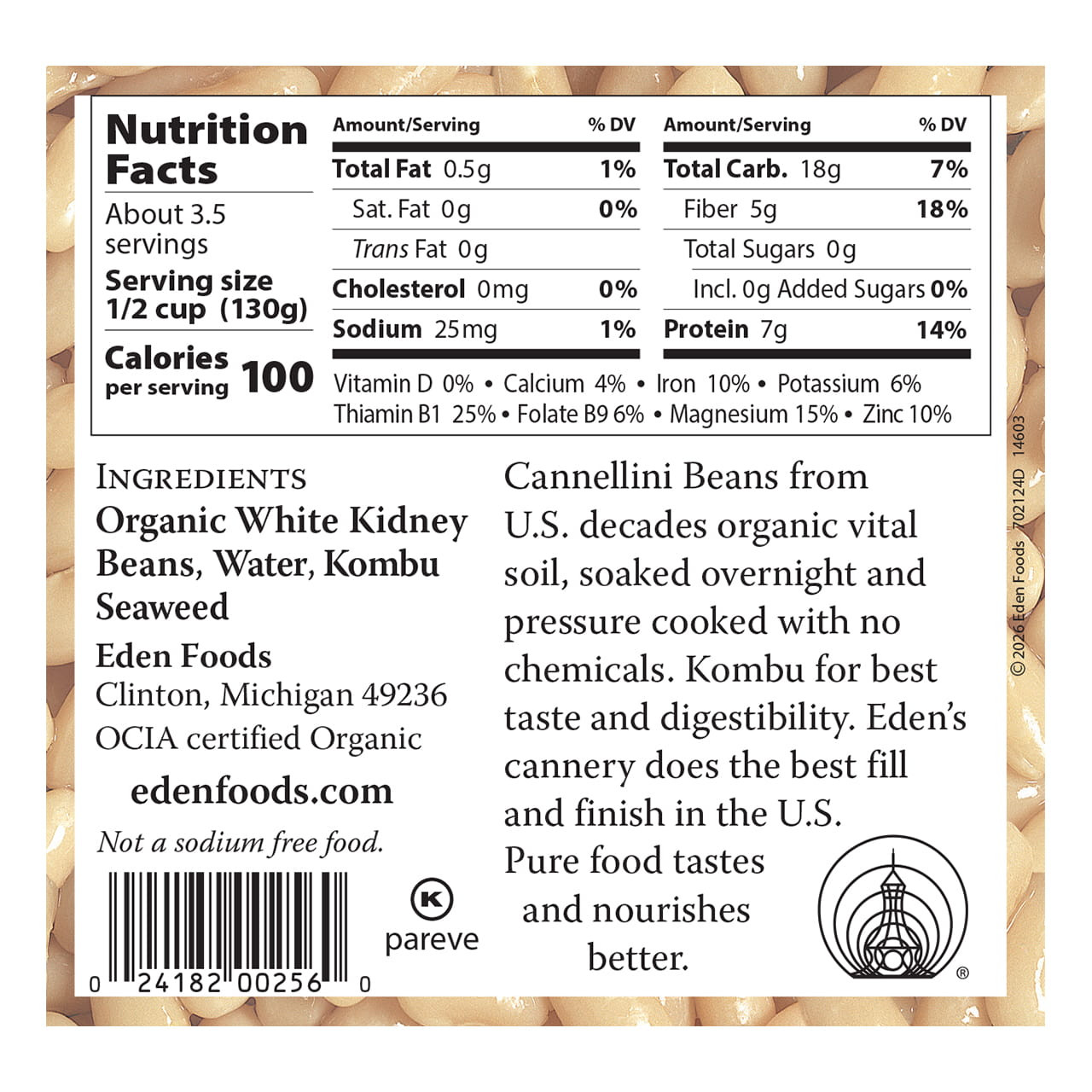 Cannellini (White Kidney) Beans organic, 15 oz