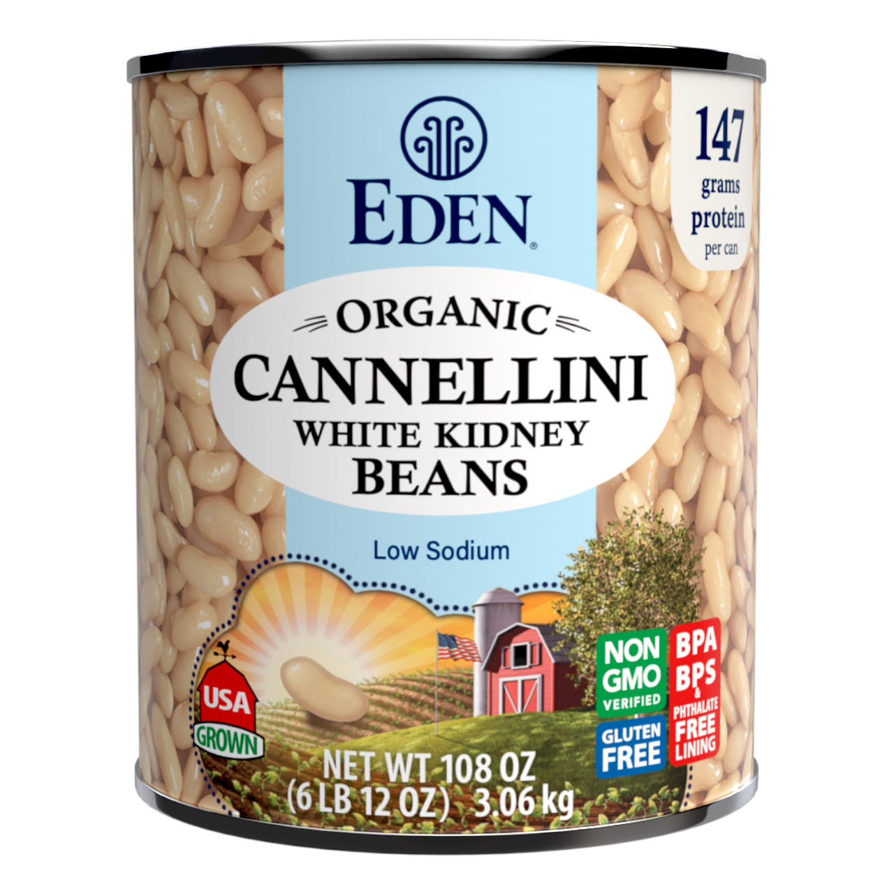 Cannellini (White Kidney) Beans organic, 108 oz