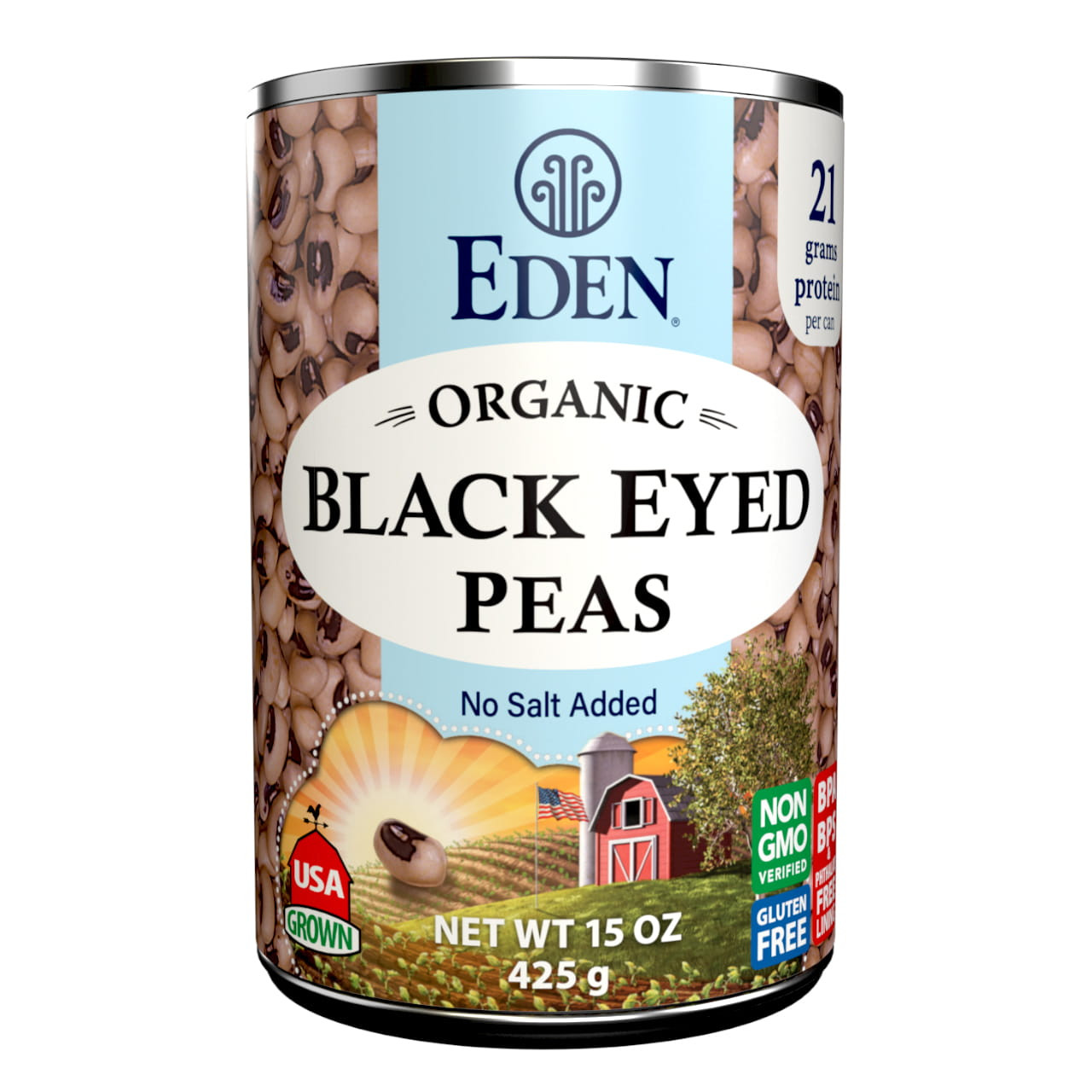 Black Eyed Peas organic, 15 oz