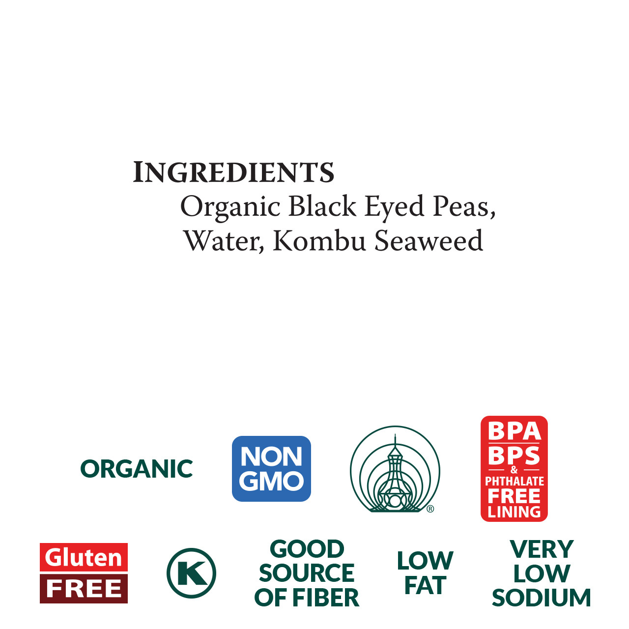 Black Eyed Peas organic, 15 oz