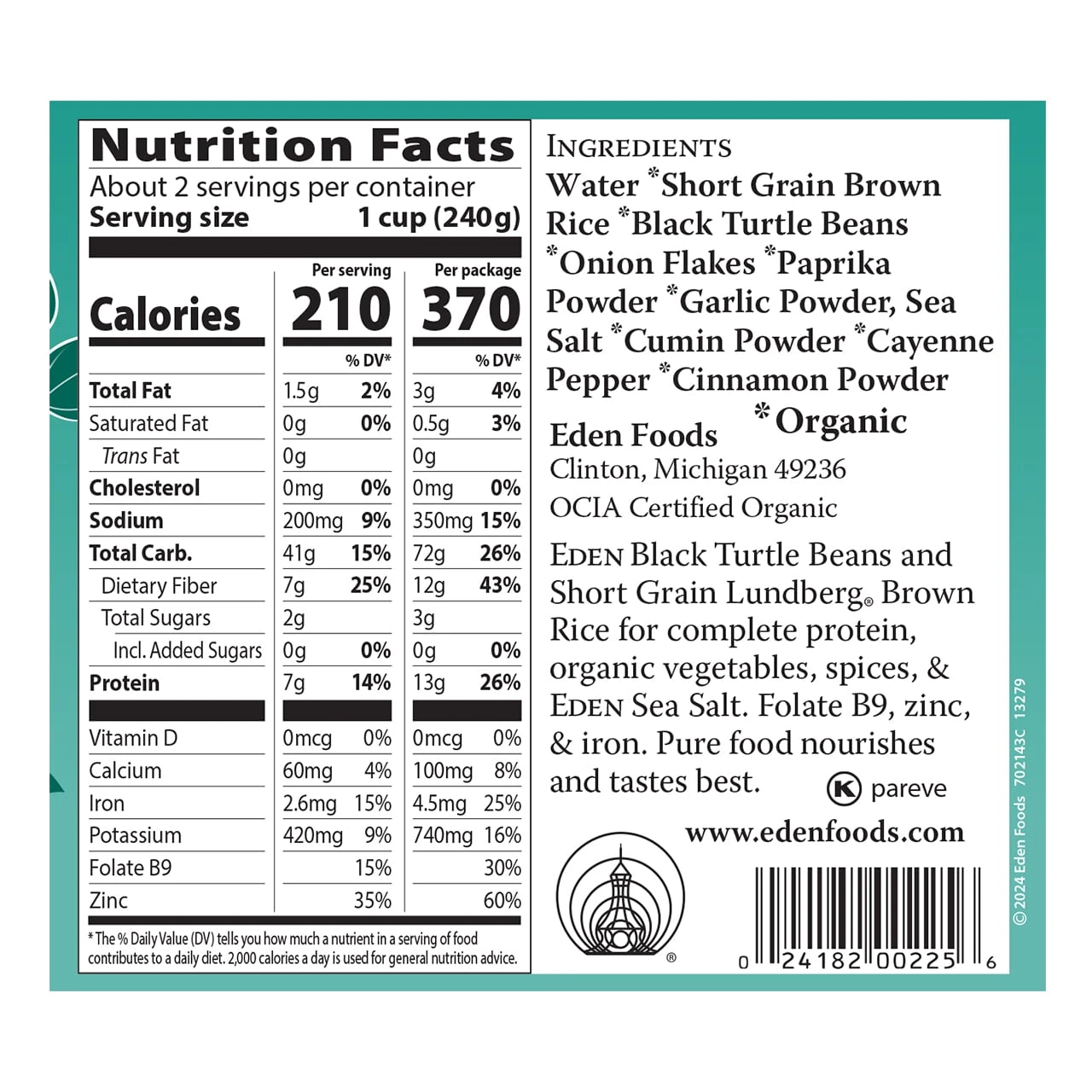 Caribbean Rice & Black Beans, organic