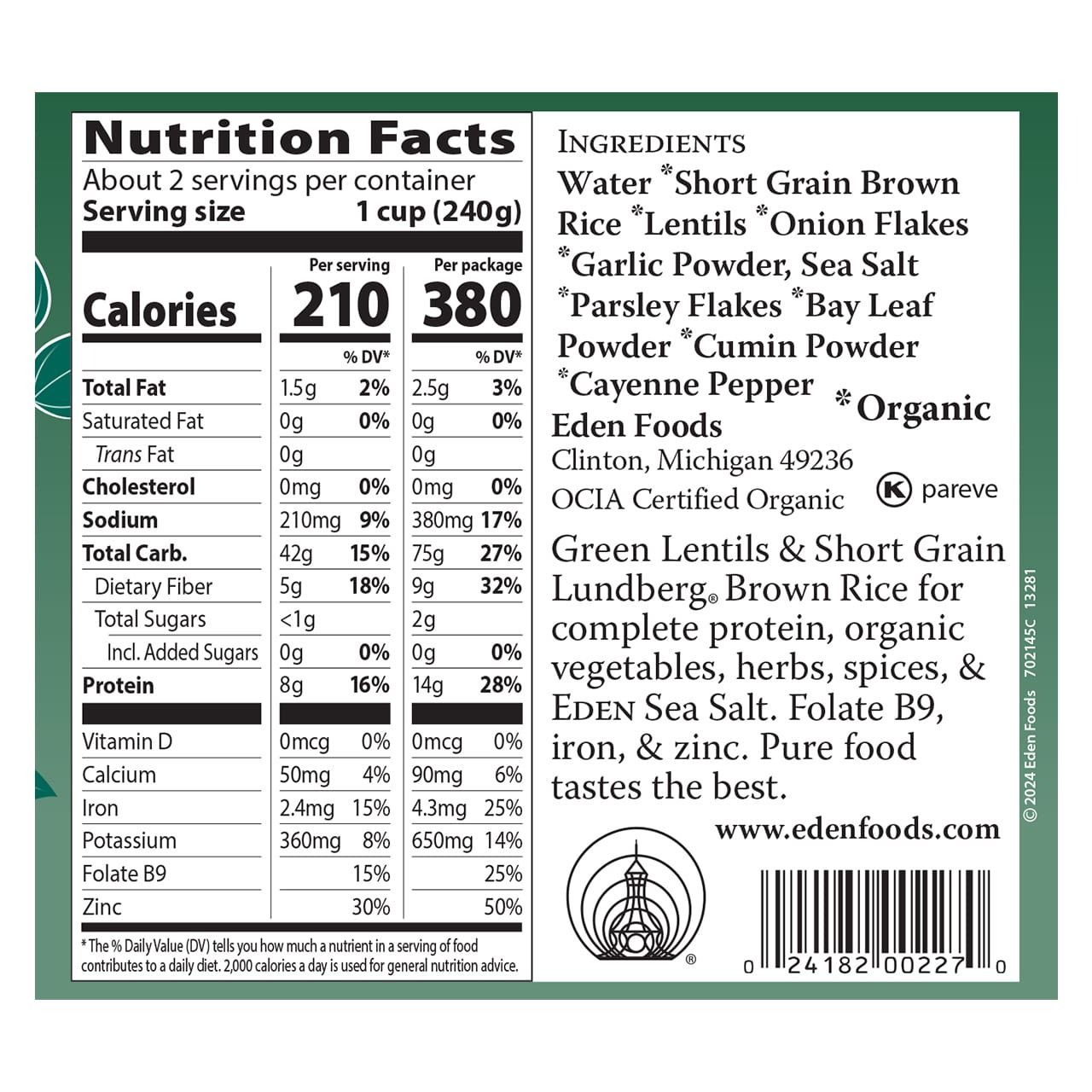 Brown Rice & Lentils, organic