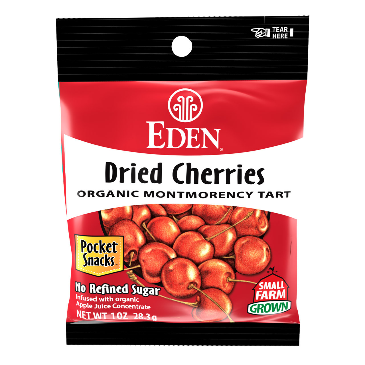 Dried Montmorency Cherries Pocket Snacks, Organic - 1 oz - Eden Foods