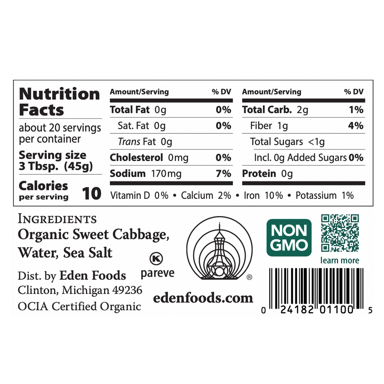 Sauerkraut, Organic - 32 oz
