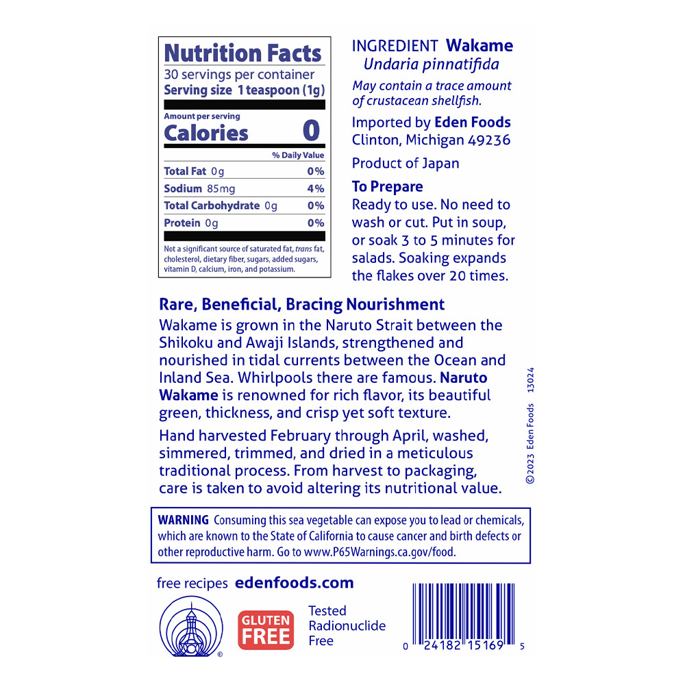 Instant Wakame Flakes, Sea Vegetable