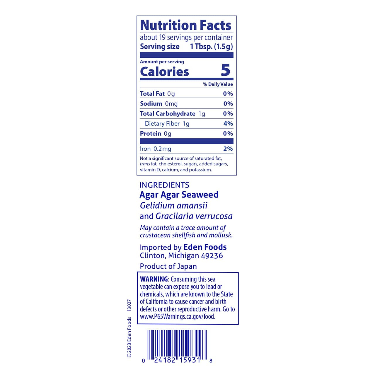 Agar Agar Flakes, Sea Vegetable