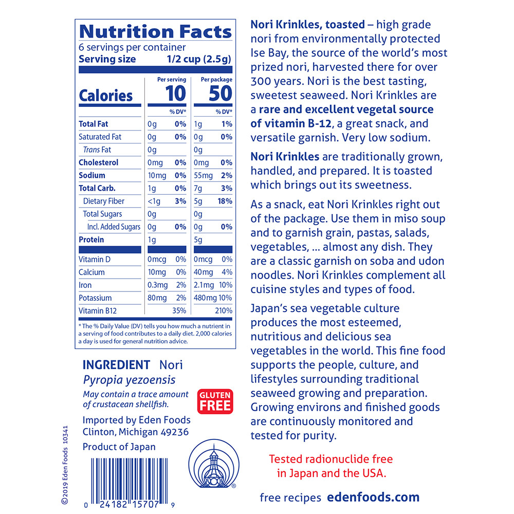 Nori Krinkles, Sea Vegetable