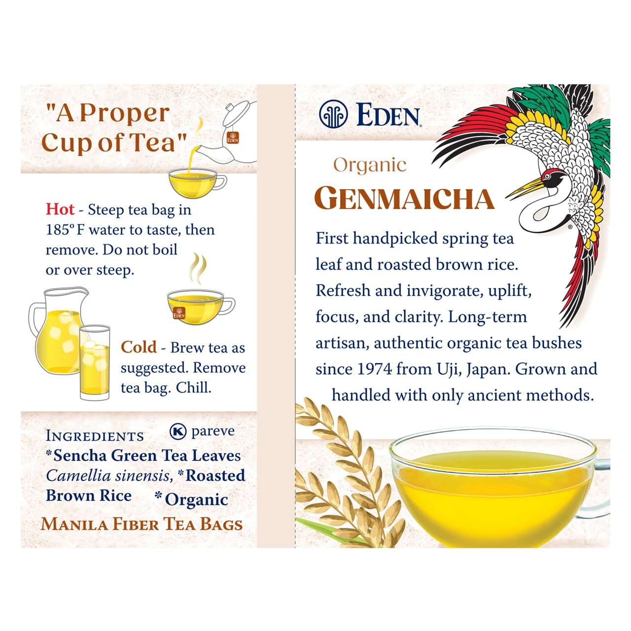 Genmaicha Tea organic, 16 bags