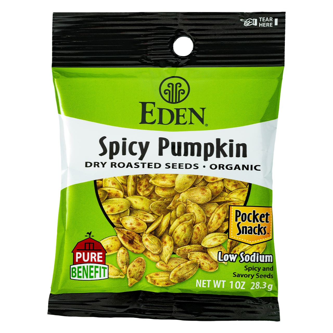 Spicy Pumpkin Seeds Pocket Snacks organic, 1 oz