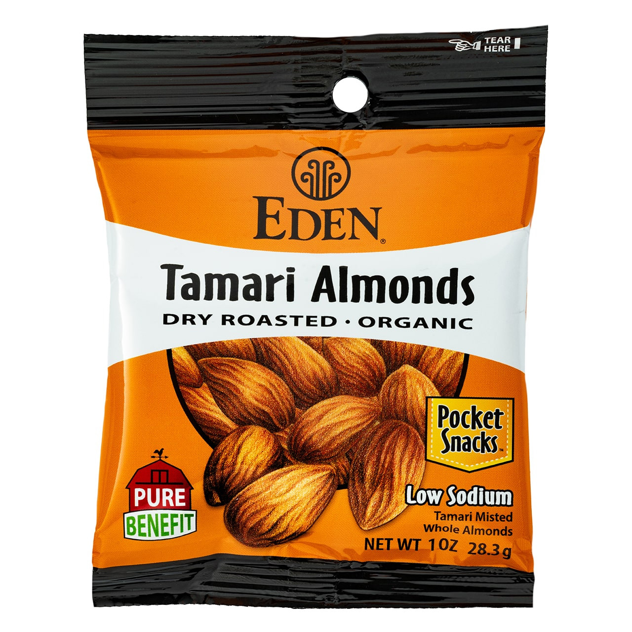 Tamari Almonds Pocket Snacks, Organic - 1 oz