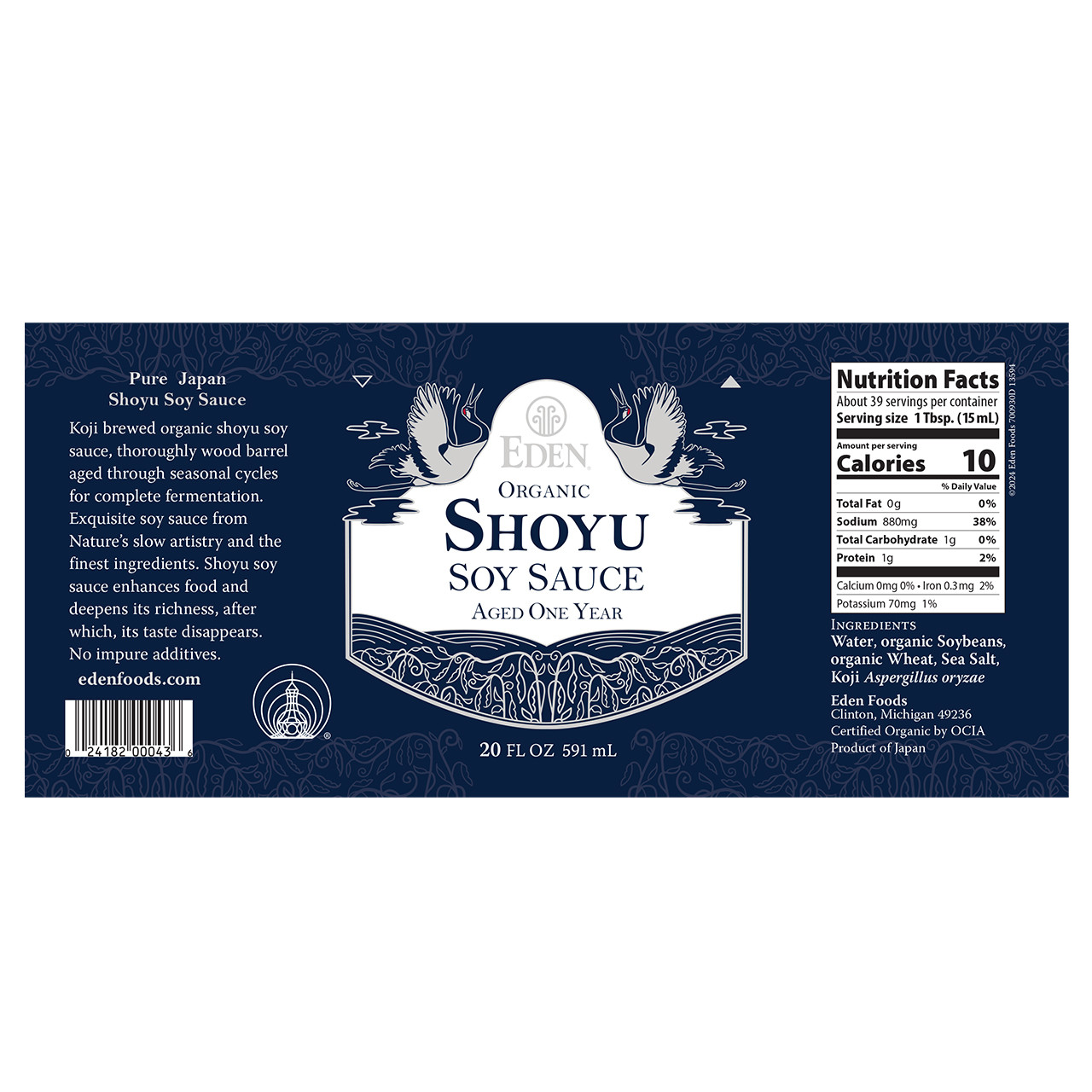 Shoyu Soy Sauce organic, 20 fl oz - Eden Foods
