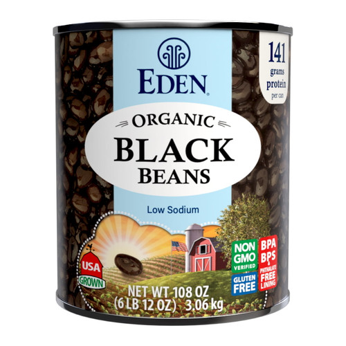 Black Beans organic, 108 oz