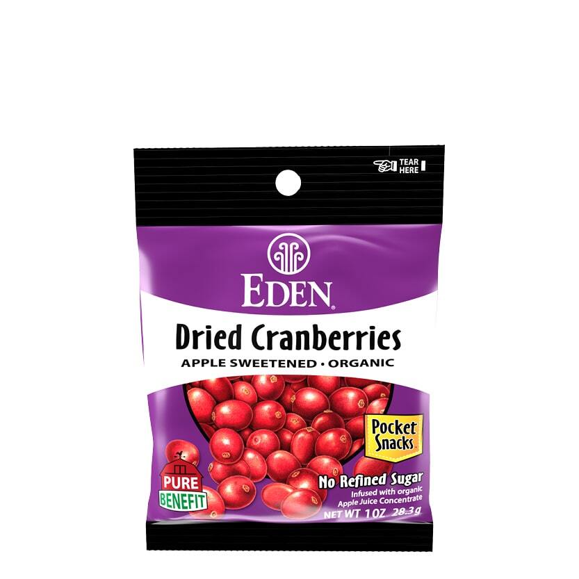 Dried Cranberries, Organic Pocket Snacks - 1 oz