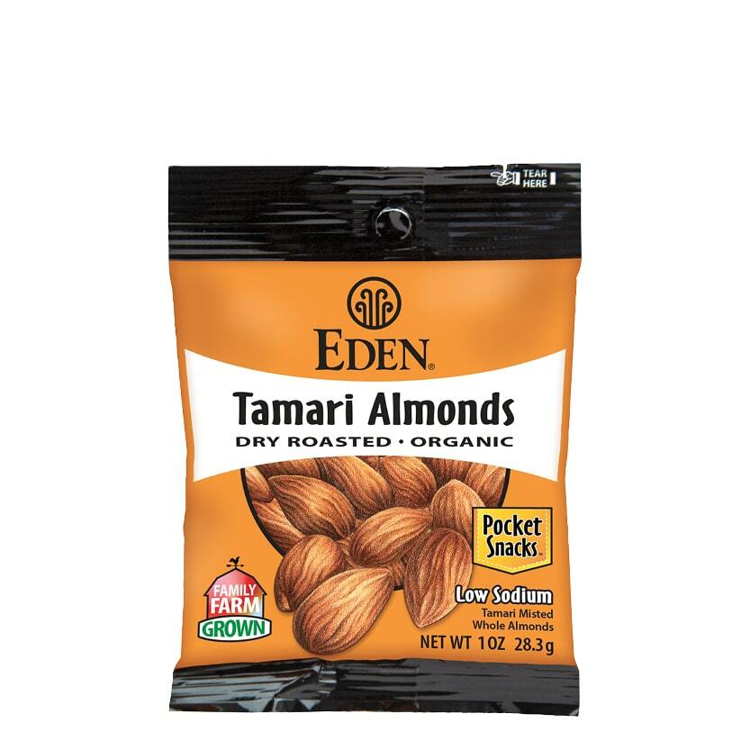 Tamari Almonds Pocket Snacks, Organic - 1 oz