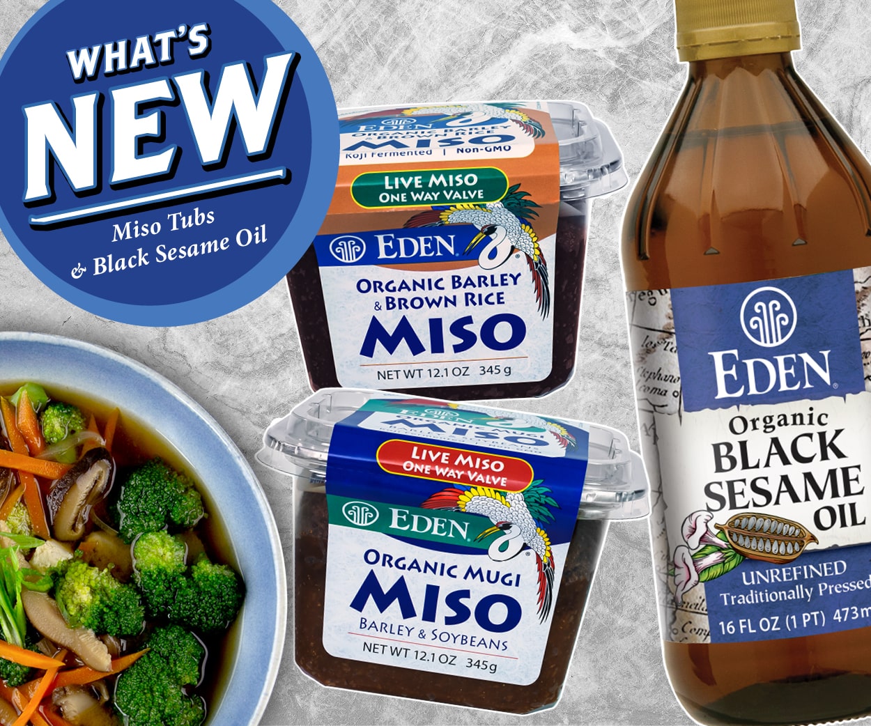 New Black Sesame Oil and Miso Tubs