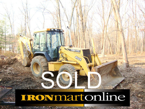 2000 John Deere 410E  Backhoe Loader 4x4 Ext-a-hoe Enclosed Cab
