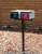 Black & Red Urban Front Opening Zincalume Modern Mailboxes on Special Order Double Mount Post with Optional Flag Black & Red Urban Front Opening Zincalume Modern Mailboxes on Special Order Double Mount Post with Optional Flag