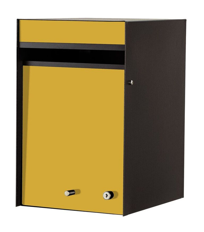 Yellow Front - Designer Front Opening Modern Mailbox