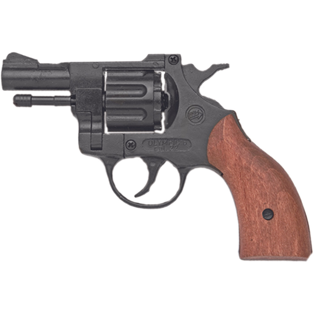 Wood Grip Olympic .22 Crimp Blank Firing Revolver - Collector's