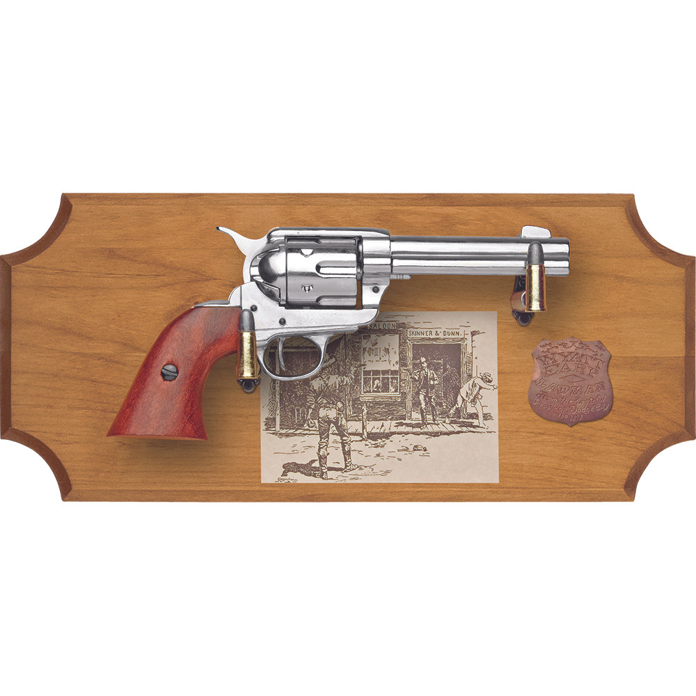 壁掛つき Wyatt Earp .44 Revolver レプリカ リボルバー Wyatt Earp Replica Revolver Frame Set Light Wood - Collector's