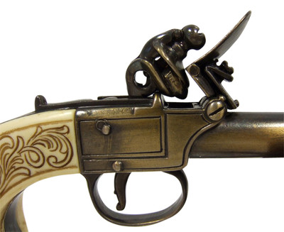 237L Replica Colonial Gold Ladies Muff Flintlock Pistol Non-Firing Gun-img-2