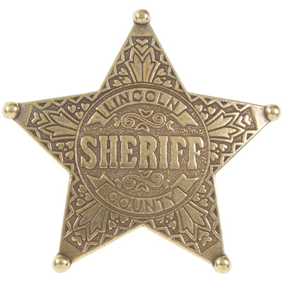 2104 Old West Denix Lincoln County 5 Ball-Point Sheriff's Badge-img-0