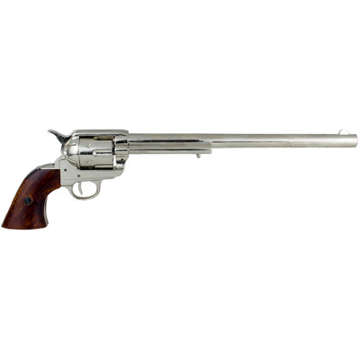 6303 M1873 Single Action Buntline Special Revolver Non-Firing Gun - Nickel-img-0