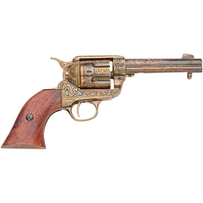 Old West Replica Fast Draw Gold Engraved Revolver Non-Firing Gun