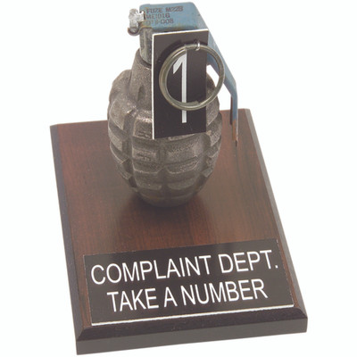 Replica Grenade Complaint Department Display