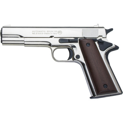 8123 M1911 High Polish Nickel .45 Government Automatic Blank Firing Pistol-img-0