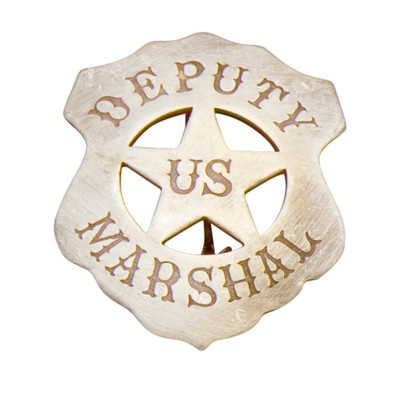 Old West Silver U.S. Deputy Marshall's Shield Badge