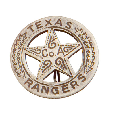 Old West Silver Texas Ranger's Badge