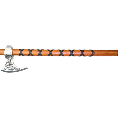 Denix 9th Century Ragnar's Viking Replica Battle Axe with Leather Wrapped  Handle