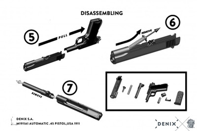 5312 Replica M1911A1 Gold Wood Grips Field Strippable Pistol Non-Firing Gun-img-3
