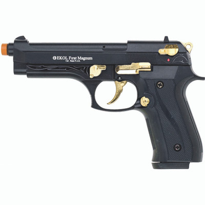 Firat Magnum 92 Front Firing Blank gun - Black/Gold/Engraved