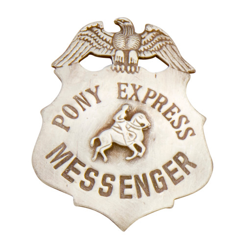 Old West Silver Pony Express Badge Main Image Old West Silver Pony Express Badge Main Image