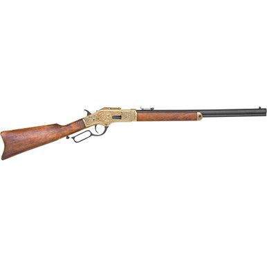 Old West M1873 Engraved Brass Trim Replica Lever Action Rifle Non