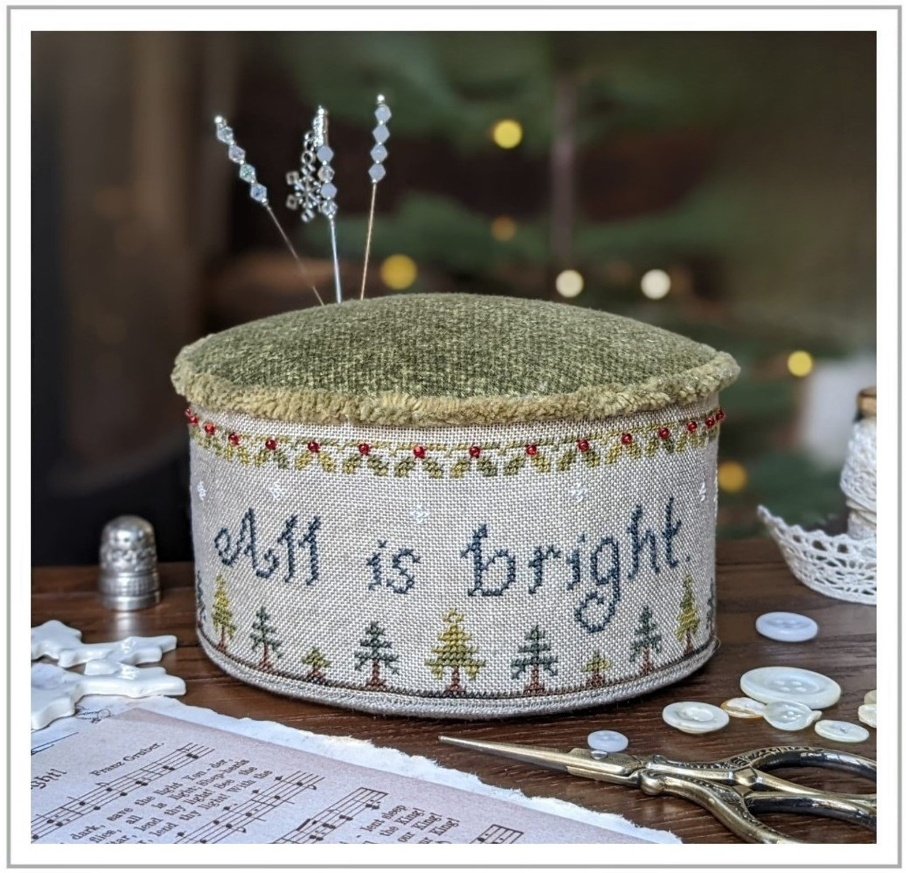 PDF Pattern: Bright Lights Ornament, Christmas Embroidery Pattern