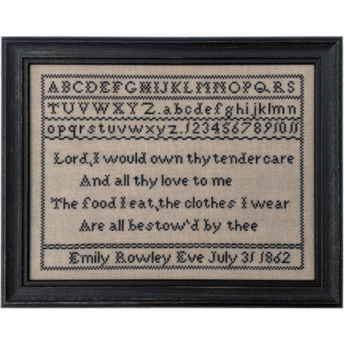 Emily Rowley Eve 1862 - Reproduction Cross Stitch Sampler Pattern (PDF)