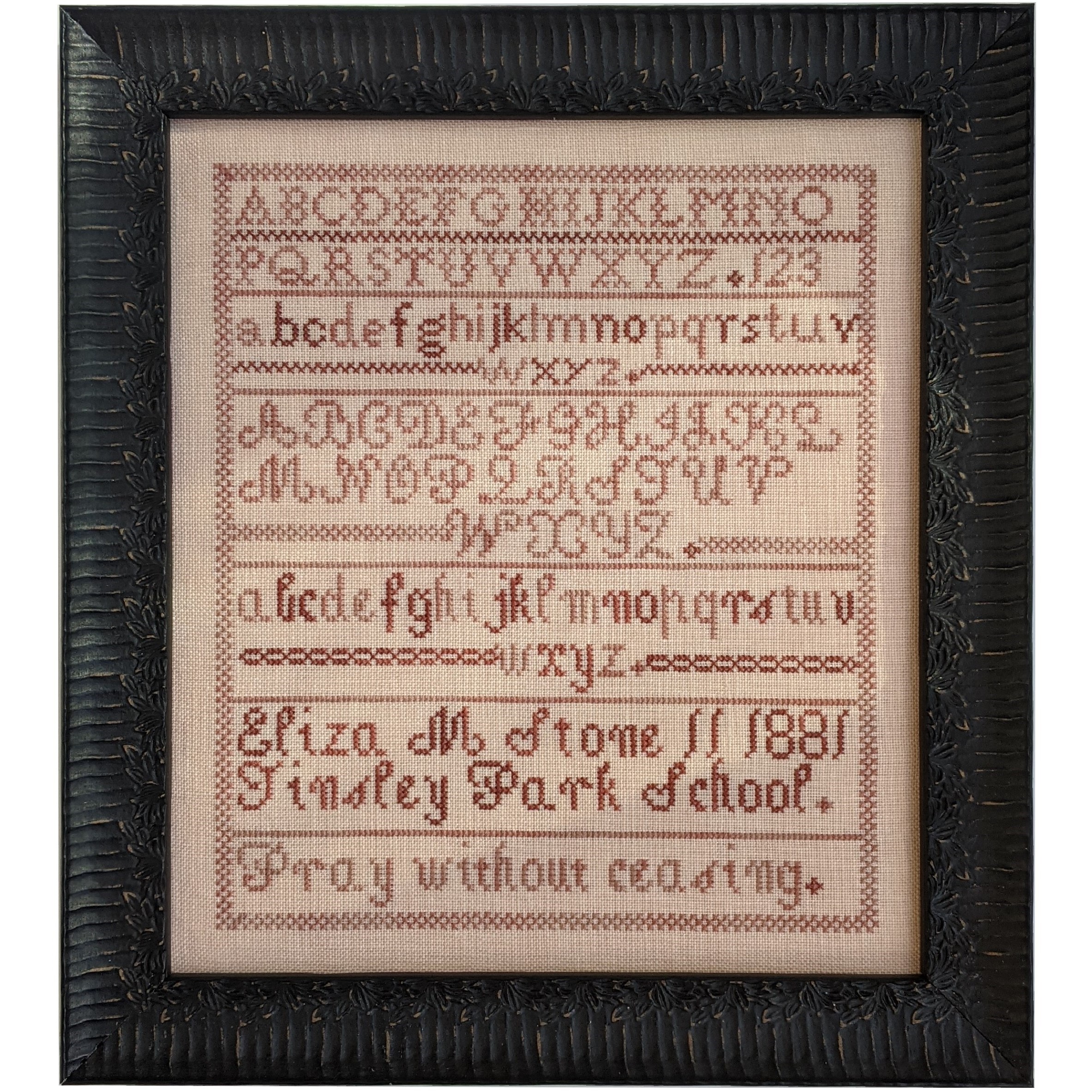 Eliza M Stone 1881 Adapted Reproduction Sampler