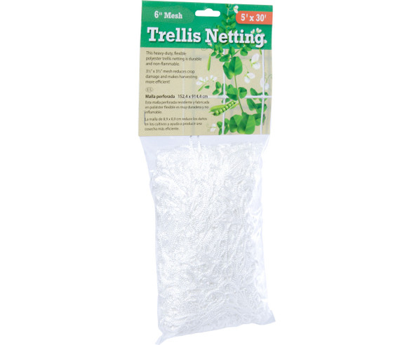Trellis Netting 5 ft x 30 ft w/ 6 in Squares (Hydrofarm)